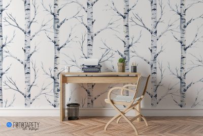 white birches - wall mural