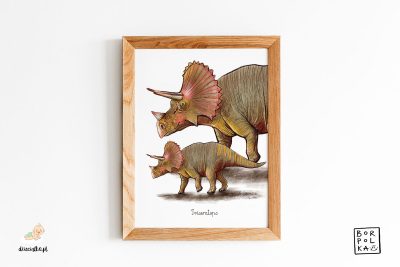 drawing of a triceratops - artistic poster