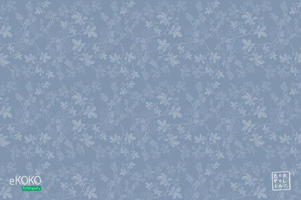 delicate hazel leaves on a blue background - wall mural